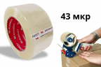 Скотч ТРИ А прозрачный 150м 43мкр 48мм 24шт в короб.